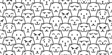 Kediler kusursuz desen. Kedi posteri. Farklı kediler ve duygular. Düz renk basit biçim tasarımı