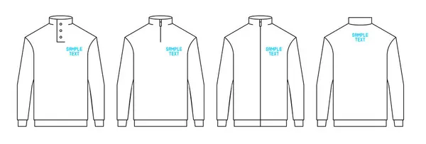 stock vector Blank white Men's Sweatshirt. Men's blank sweatshirt template, front and back view. isolated on white background