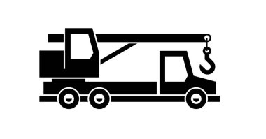 Kamyon vinci. Monokrom tarzı. beyaz arkaplanda izole