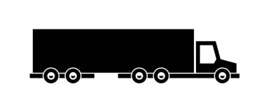 Kamyon simgesi. Monokrom tarzı. beyaz arkaplanda izole