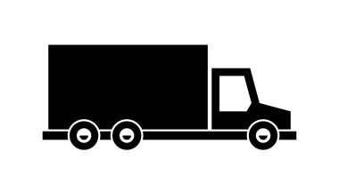 Kamyon simgesi. Monokrom tarzı. beyaz arkaplanda izole