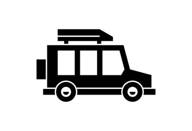 SUV araba ikonu. Monokrom tarzı. beyaz arkaplanda izole