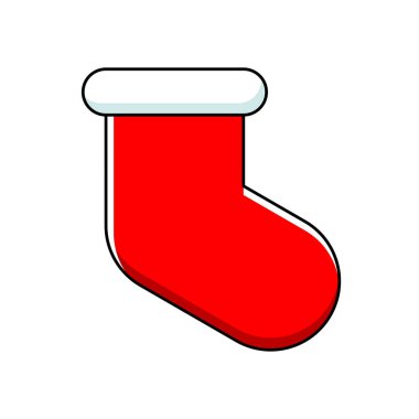 Noel çorabı ikonu. Taslak simgeleri. Tatil sembolü