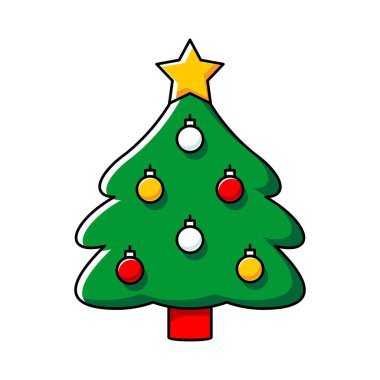 Noel Ağacı Simgesi. Taslak simgeleri. Tatil sembolü