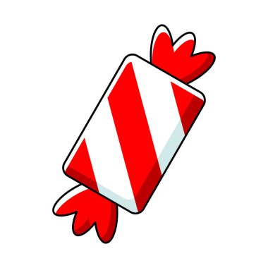 Noel şekeri ikonu. Taslak simgeleri. Tatil sembolü