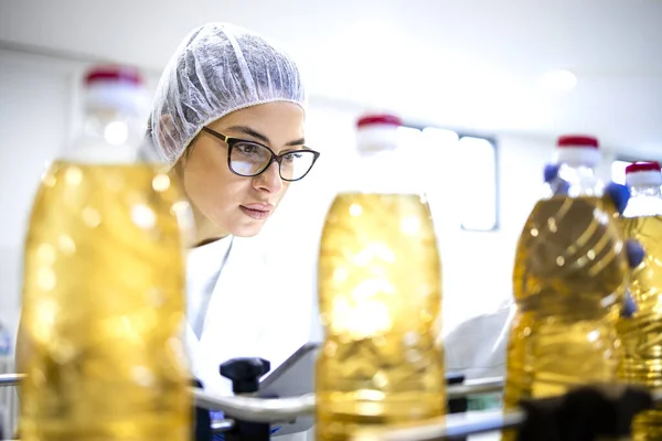 stock image Female supervisor working in food industry.