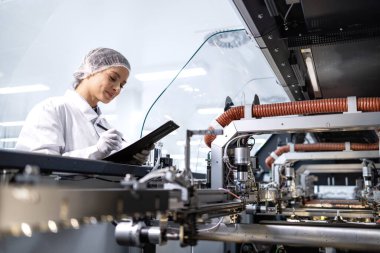 Elektronik endüstrisi için otomatikleştirilmiş üretim makinesini kontrol eden mühendislik teknolojisi..