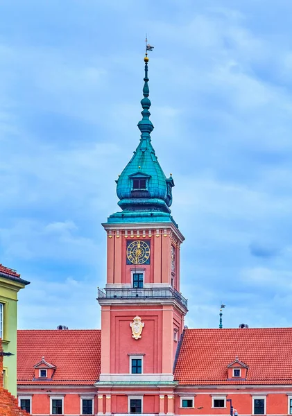 Годинник Вежі Сигізмундського Замку Варшаві Польща — стокове фото