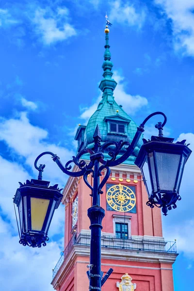 Вінтажний Ліхтар Годинник Вежі Сигізмунда Королівського Замку Варшаві Польща — стокове фото
