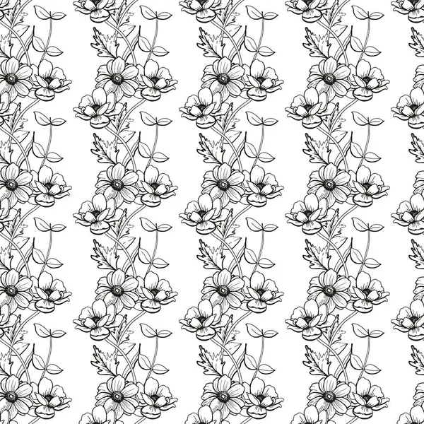 Винтажные Весенние Цветы Бесшовные Шаблон Проектирования Различных Поверхностей — стоковый вектор