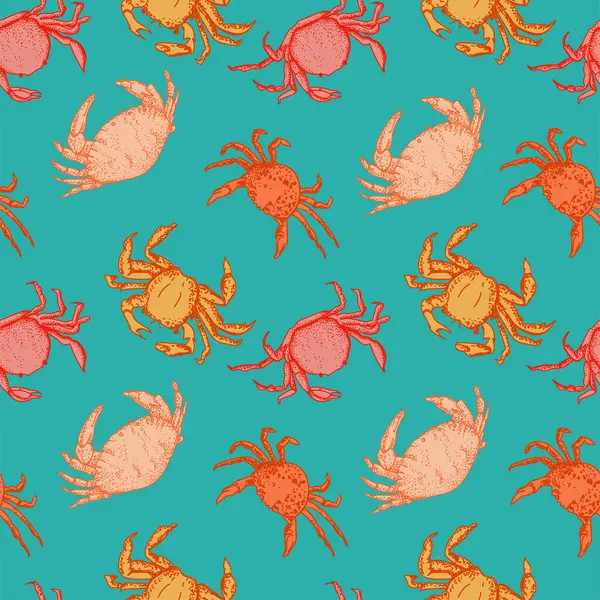 Deniz yengeçleri dikişsiz. Deniz hayatı. Çeşitli yüzeyleri dekore etmek için desen.