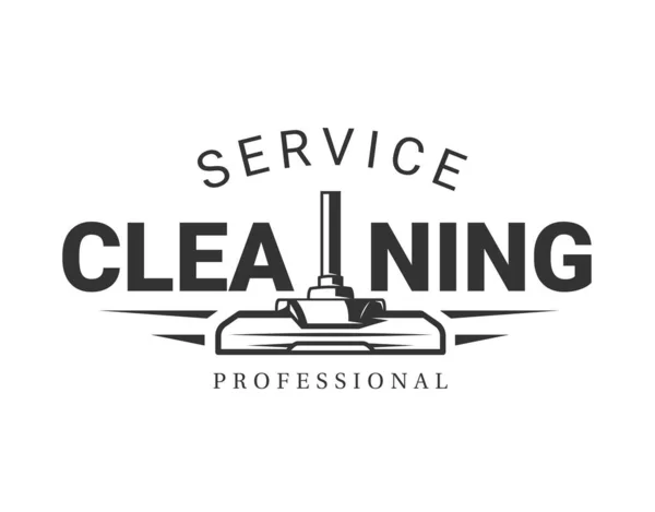 掃除機のロゴ ヴィンテージクリーニングサービスラベル ベクターイラスト — ストックベクタ