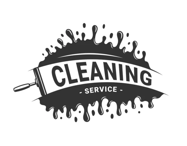 Logo Czyszczące Etykieta Usługi Sprzątania Vintage Ilustracja Wektora — Wektor stockowy