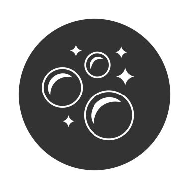 Parlak, parlak ve beyaz arka planda izole edilmiş köpüklü siluet. Temizlik konsepti. Vektör illüstrasyonu