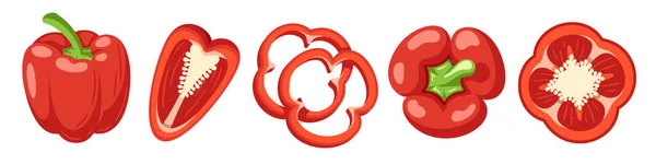 甜甜的红铃辣椒在白色背景上被隔离 卡通片风格的响尾蛇矢量说明 — 图库矢量图片