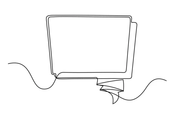 Kontinuální Čára Kreslení Prapor Izolovaný Bílém Pozadí Vektorová Ilustrace — Stockový vektor