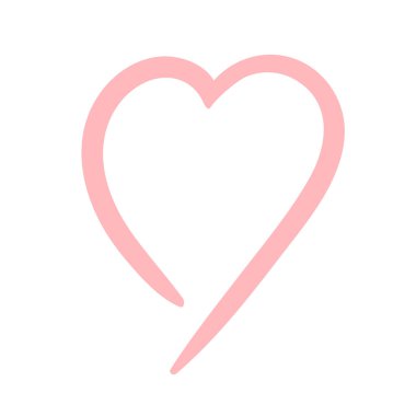 Siyah kalp şekli beyaz arka planda izole edilmiş. Vektör illüstrasyonu