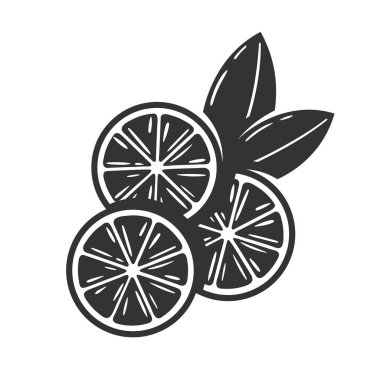 Beyaz arka planda izole edilmiş limon simgeleri. Basit bir tarz. Vektör illüstrasyonu