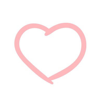 Siyah kalp şekli beyaz arka planda izole edilmiş. Vektör illüstrasyonu