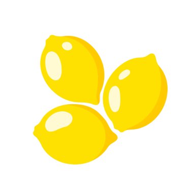 Beyaz arka planda sarı limon izole edilmiş. Düz stil. Vektör illüstrasyonu