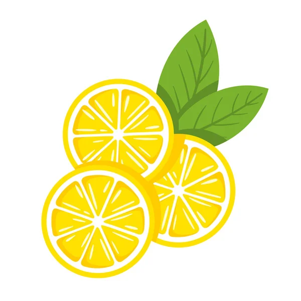 Жовтий Лимон Ізольований Білому Тлі Плоский Стиль Векторні Ілюстрації — стоковий вектор