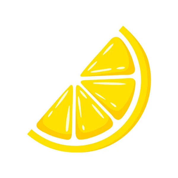 Gul Citron Isolerad Vit Bakgrund Platt Stil Vektorillustration — Stock vektor