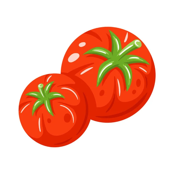 Tomate Vermelho Isolado Fundo Branco Ilustração Vetorial —  Vetores de Stock