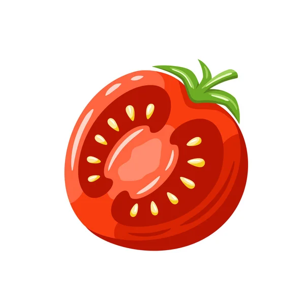 Red Tomato Isolated White Background Vector Illustration — Stock Vector