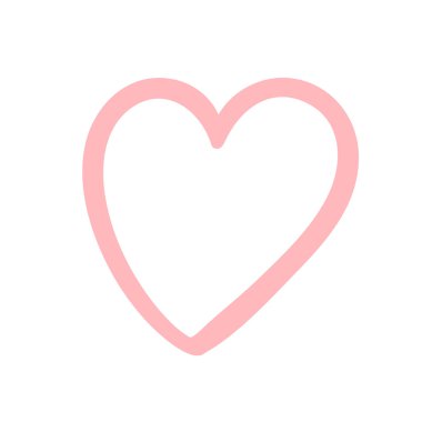 Siyah kalp şekli beyaz arka planda izole edilmiş. Vektör illüstrasyonu