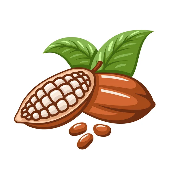 Kakaobohnen Isoliert Auf Weißem Hintergrund Logo Vorlage Kakaobohnen Designelemente Vektorillustration lizenzfreie Stockvektoren