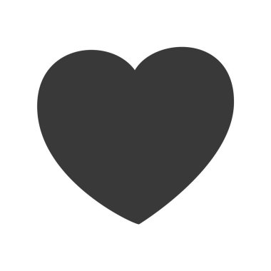 Siluet kalp çizimi beyaz arka planda izole edilmiş. Vektör illüstrasyonu