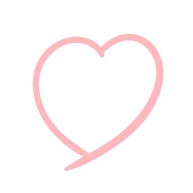 Siyah kalp şekli beyaz arka planda izole edilmiş. Vektör illüstrasyonu