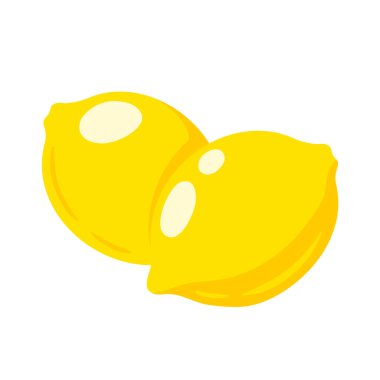 Beyaz arka planda sarı limon izole edilmiş. Düz stil. Vektör illüstrasyonu