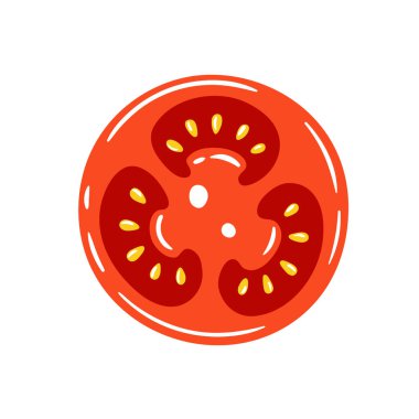 Beyaz arka plan üzerinde izole kırmızı domates. Vektör çizim