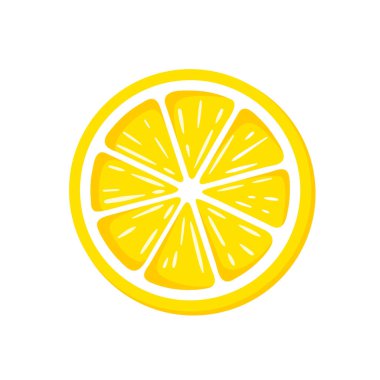 Beyaz arka planda sarı limon izole edilmiş. Düz stil. Vektör illüstrasyonu