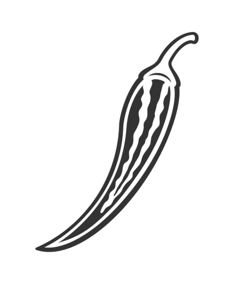 Chili Symbol Isoliert Auf Weißem Hintergrund Vektorillustration — Stockvektor