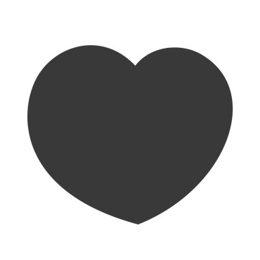 Siluet kalp çizimi beyaz arka planda izole edilmiş. Vektör illüstrasyonu