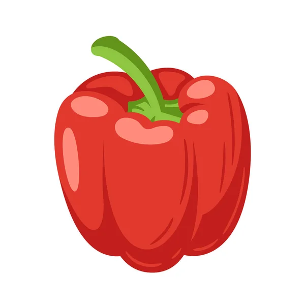 Γλυκό Κόκκινο Bell Pepper Απομονώνονται Λευκό Φόντο Bell Πιπέρι Στυλ — Διανυσματικό Αρχείο