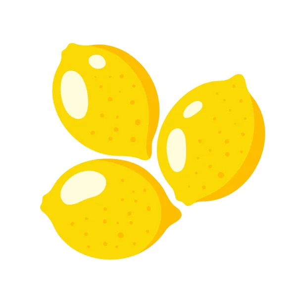 Желтый Лимон Изолирован Белом Фоне Плоский Стиль Векторная Иллюстрация — стоковый вектор