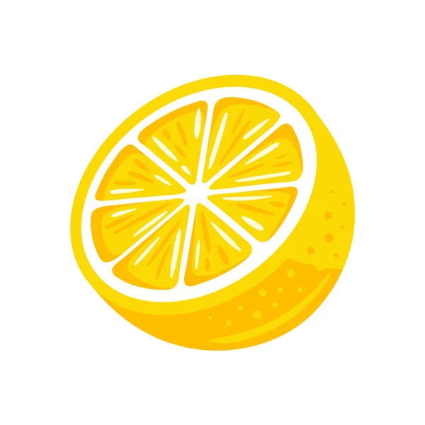 白を基調とした黄色のレモン フラットスタイル ベクターイラスト — ストックベクタ