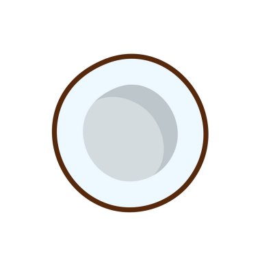 Hindistan cevizi simgesi beyaz arkaplanda izole edildi. Çizgi film tarzı. Vektör illüstrasyonu