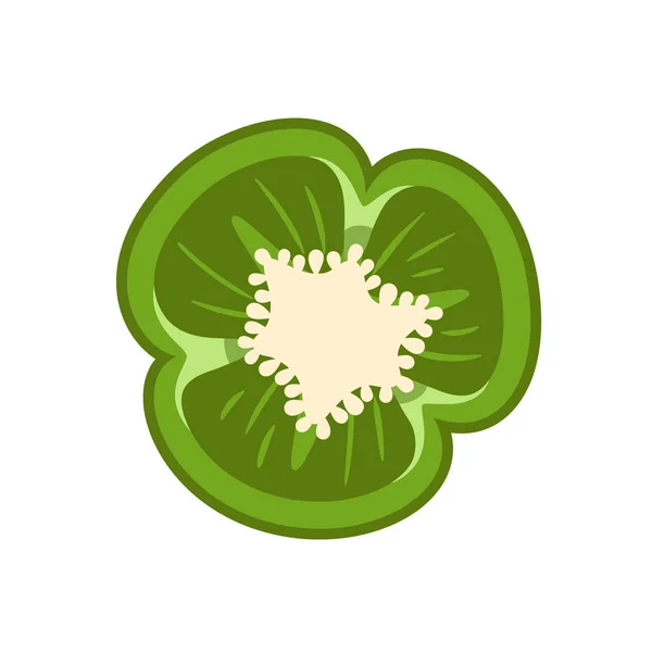 Sladká Zelená Paprika Izolované Bílém Pozadí Paprika Stylu Karikatury Vektorová — Stockový vektor