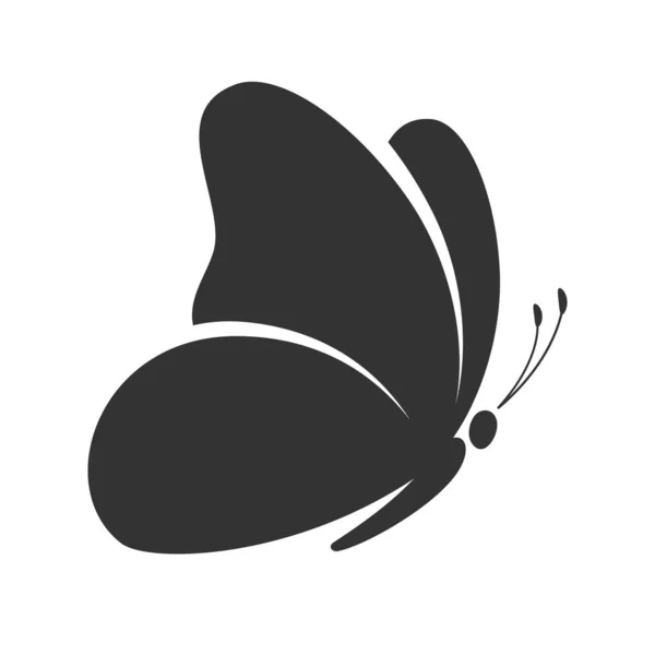 Εικονίδιο Πεταλούδας Απομονωμένο Λευκό Φόντο Εικονογράφηση Διανύσματος — Διανυσματικό Αρχείο