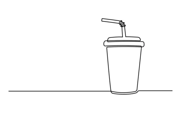 Безперервна Чашка Малювання Однієї Лінії Урожай Чашка Ізольована Білому Тлі — стоковий вектор