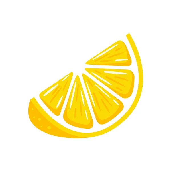 Beyaz Arka Planda Sarı Limon Izole Edilmiş Düz Stil Vektör — Stok Vektör