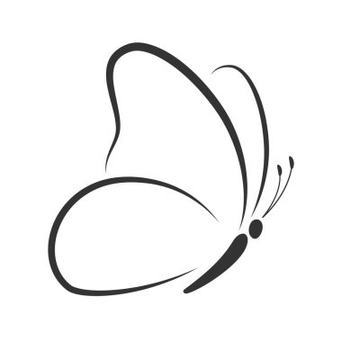 Kelebek simgesi beyaz arkaplanda izole edilmiş. vektör illüstrasyonu