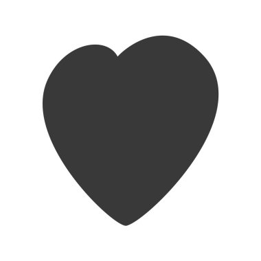 Siluet kalp çizimi beyaz arka planda izole edilmiş. Vektör illüstrasyonu