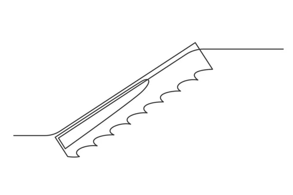 连续单行刀刃工具 在白色背景上隔离的老式刀片工具 木匠的概念 矢量说明 — 图库矢量图片