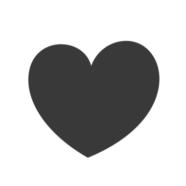 Siluet kalp çizimi beyaz arka planda izole edilmiş. Vektör illüstrasyonu