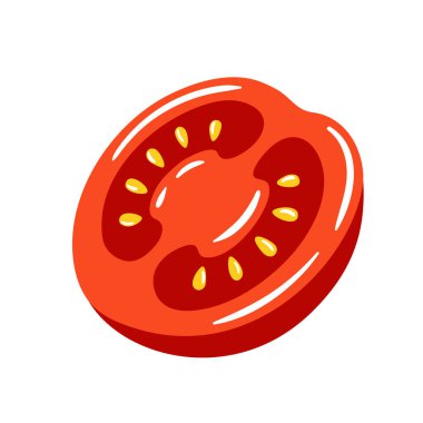 Beyaz arka plan üzerinde izole kırmızı domates. Vektör çizim